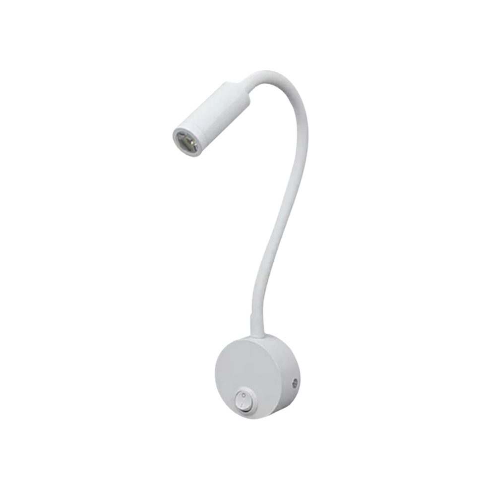Bez Marki 3W Wall Mounted Reading Flexible Gooseneck Led Lamp For Bedroom Light