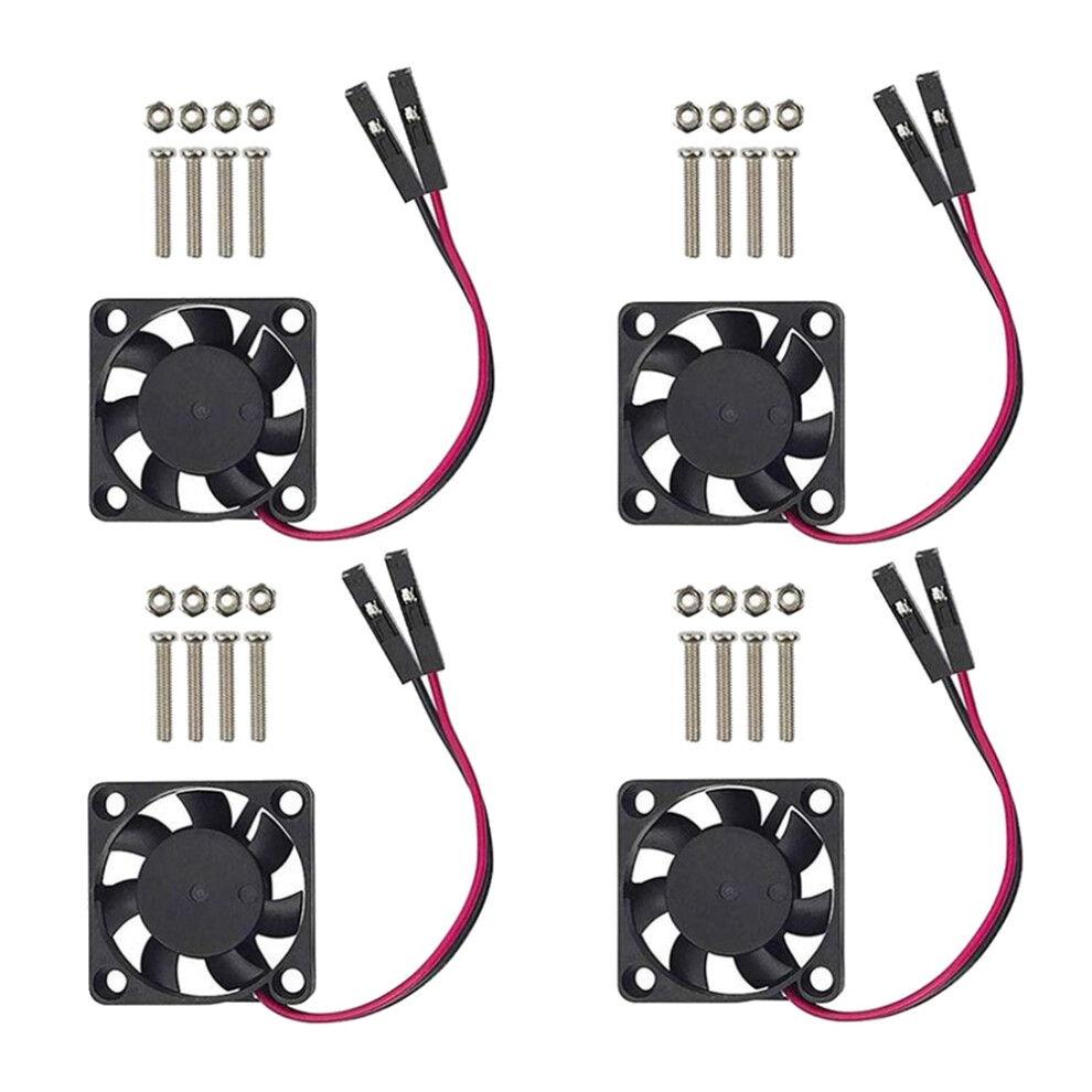 4Pcs Brushless Cpu Cooling Fan 3.3V 5V For Raspberry Pi4 Pi3 B+, Pi 3 4853541286800