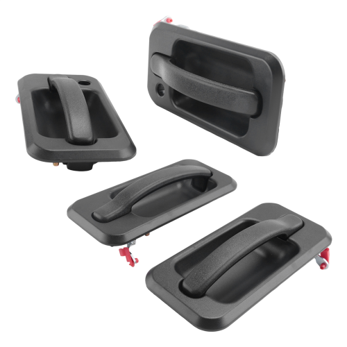 4Pcs Exterior Outside Door Handle Set for 2003-2009 H2 Black 2
