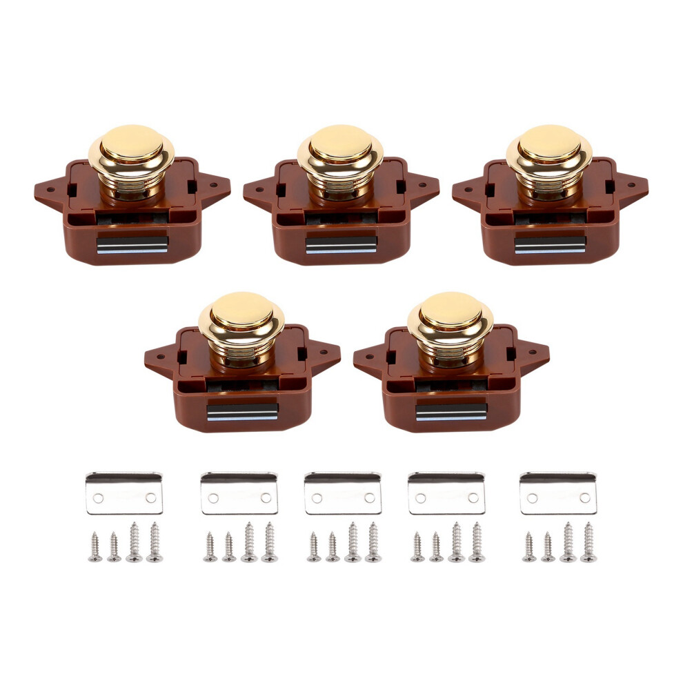 5Pcs Keyless Push Button Catch Door Knob Lock For Rv Caravan Cabinet 4853541299404