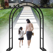 Metal Garden Arch Wedding Rose Arch Garden Arbor Climbers Arches Trellis with Stable Base