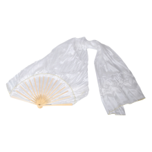 Unisex Bauchtanzfächer aus 100% chinesischer Seide, 1 Stück, weiß, 180 x 90 cm