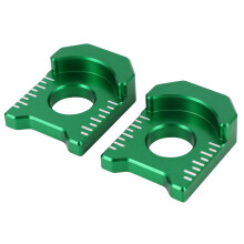 KLX140 Rear Axle Blocks Chain Adjuster CNC for KLX140/KLX140L 2010, KLX140G 2017, KLX230R Dirt Bike Motorcycle, Green