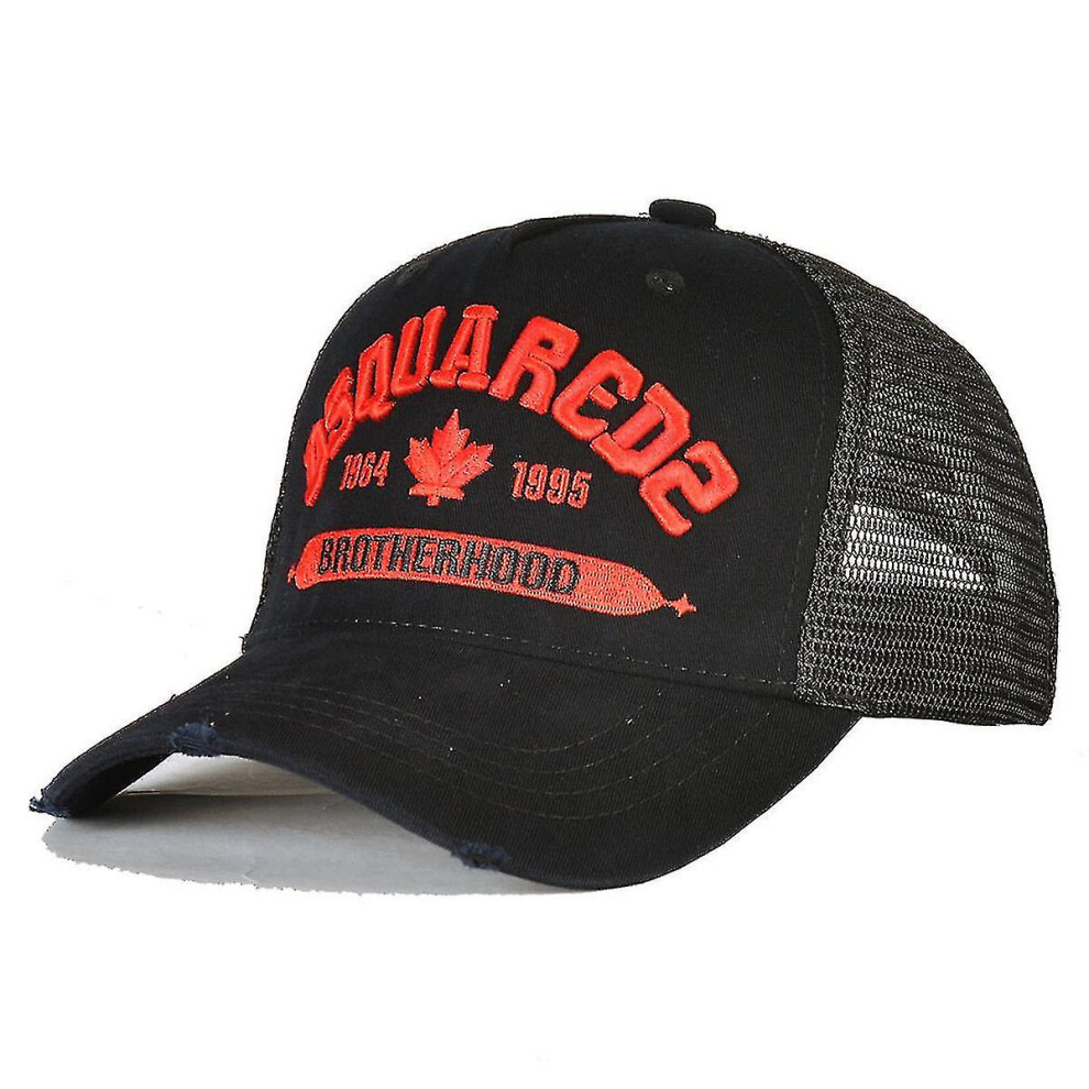 Kikidex (As Show, One Size) Men's Mesh Baseball Cap Embroidery Letters Dsquared2 Black