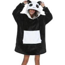 (XS, One size) Wearable Blanket Sweatshirt Unisex Panda Hoodie Oversized Sherpa Blanket Warm With Pocket