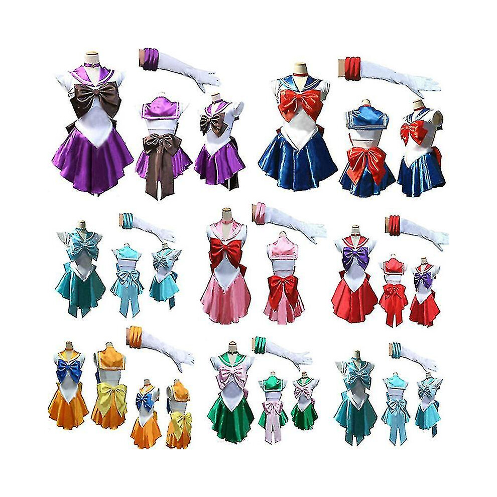 Kikidex (Xl, Green) Pretty Guardian Sailor Japanese Cartoon Movie Cos Girl Mercury Moon Mars Dress Pretty Soldier Sailor