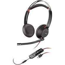 Poly Blackwire C5200 Wired Stereo Headset for Chromebook-Dual-Ear - Refurbished