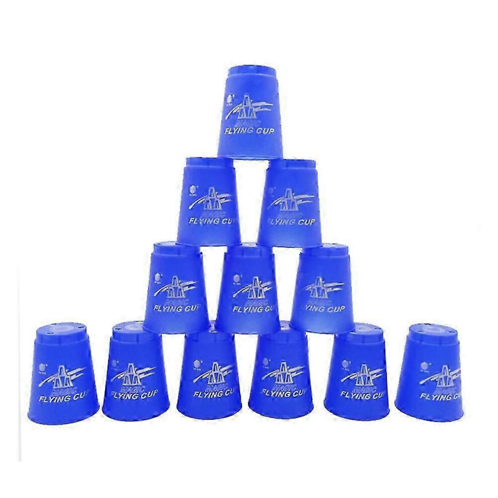 Kikidex (, One Size) 12Pcs Stacking Cups, Sports Stacking Cups, Speed Cups Game, Classic Family Game Blue