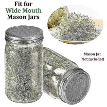 (As show, One size) 4 Pack Sprouting Jar Screen Lids, 304 Stainless Steel Sprouting Lids For Wide Mouth 32 Oz Mason Jars (excluding Bottles)
