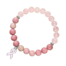 (B, One size) Cancer Awareness Bracelet Natural Stone Beaded Bracelets Inspirational Gifts For Women Girls Best Friend Sister Jewelry