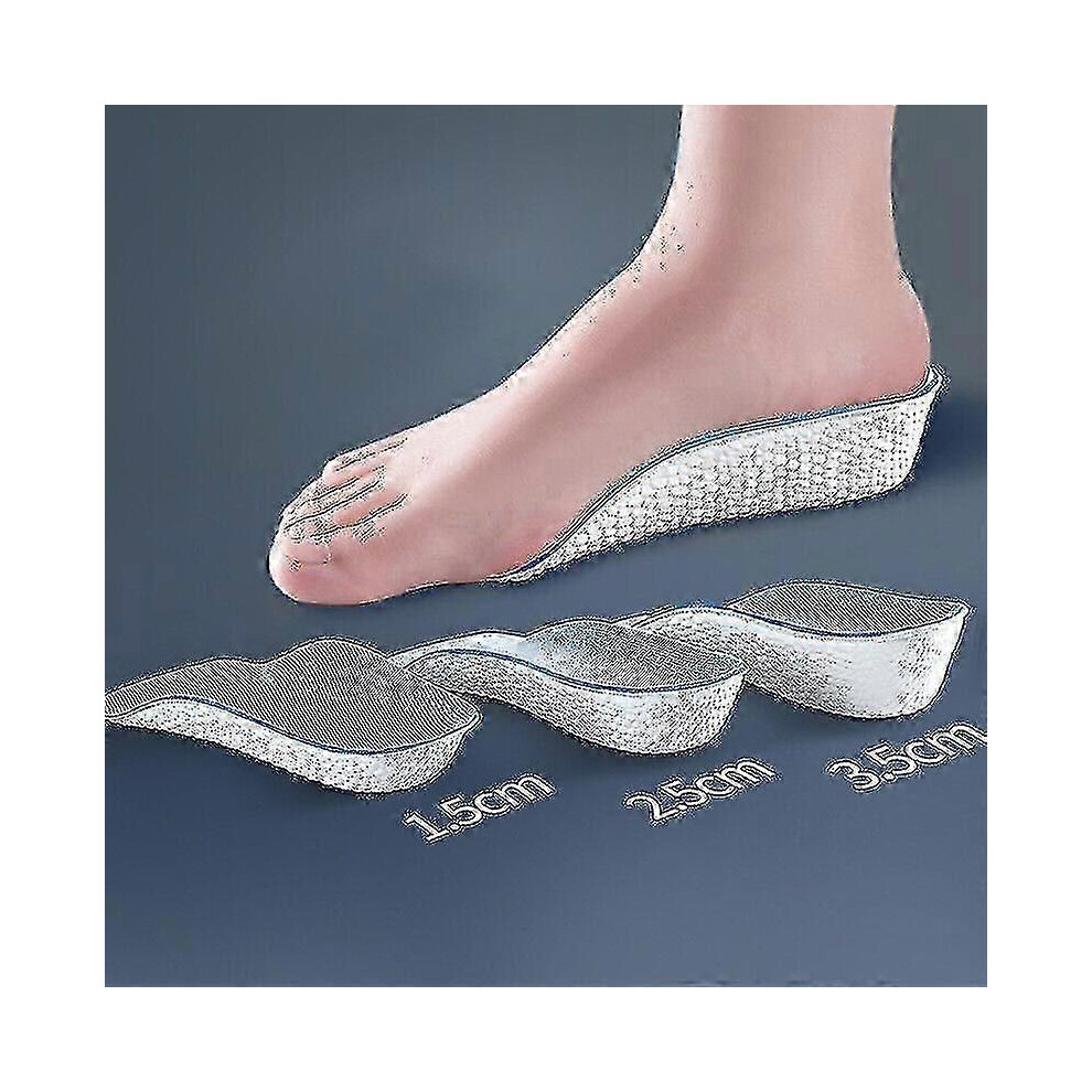 Kikidex (Height 3.5Cm, One Size) 1.5-3.5Cm Orthopedic Arch Support Invisible Heightening Insole For Men And Women