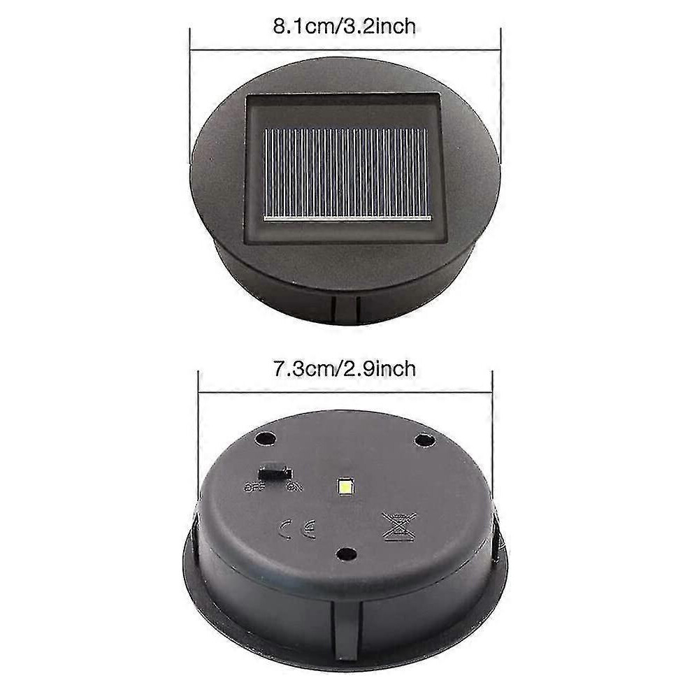 (As show, One size) 4 Pieces Replacement Solar Lights With Led Bulbs, Solar Top Lights Replacement, Led Solar Panel Lantern Cover