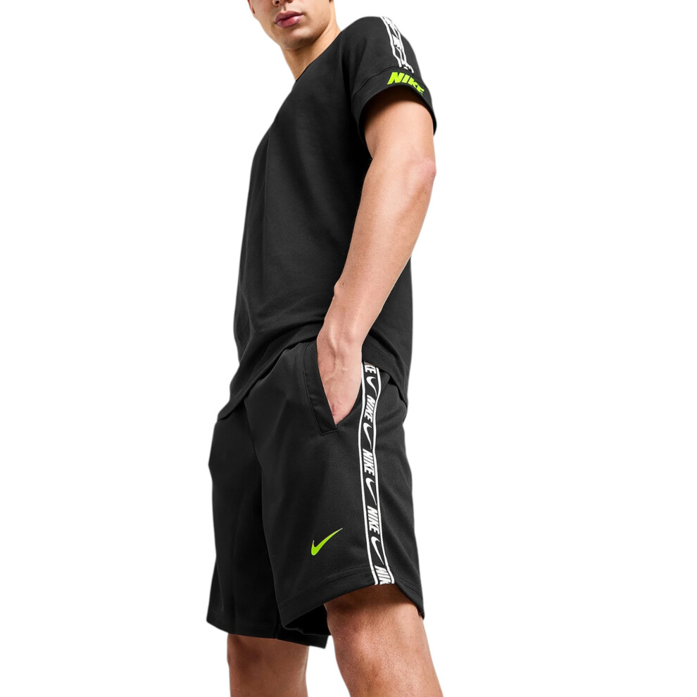 Nike (L) Tracksuit Mens T Shirts Tape Shorts Set Nsw Repeat Terry Shorts Tee