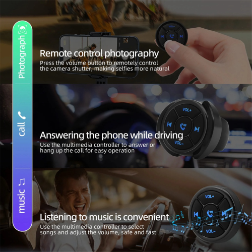 Wireless Bluetooths Remote Controller Media Button MP3 Music Player 2