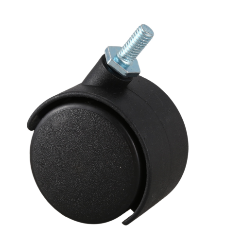 6 mm Gewindeschaft 40 mm Doppelrad-Lenkrolle Schwarz 2