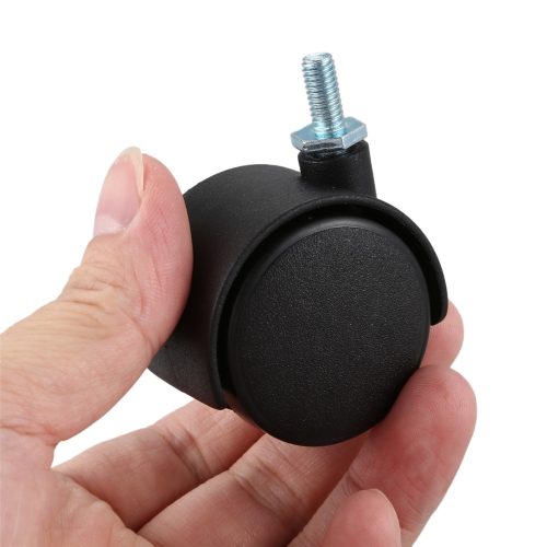 6 mm Gewindeschaft 40 mm Doppelrad-Lenkrolle Schwarz