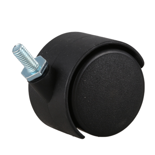 6 mm Gewindeschaft 40 mm Doppelrad-Lenkrolle Schwarz 1
