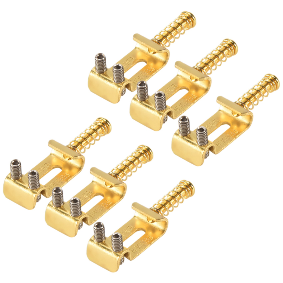 6 Roller Bridge Pull String Code E-Gitarrensattel Gold