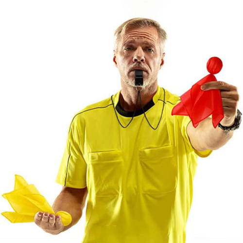 6 pezzi bandiere per arbitri di calcio, bandiere rosse e gialle 2