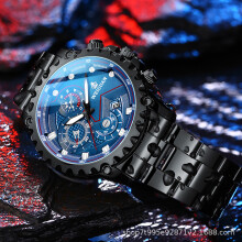 (202 black steel with blue surface) Black Knight Watch Men's Fully automatic mechanical waterproof luminous men's watch