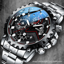 (202 silver steel with black surface) Black Knight Watch Men's Fully automatic mechanical waterproof luminous men's watch