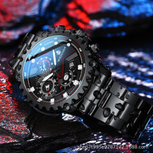(202 black steel with black surface) Black Knight Watch Men's Fully automatic mechanical waterproof luminous men's watch
