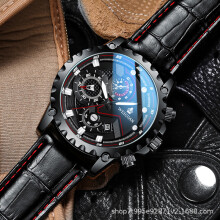 (202 Black skin, black surface) Black Knight Watch Men's Fully automatic mechanical waterproof luminous men's watch