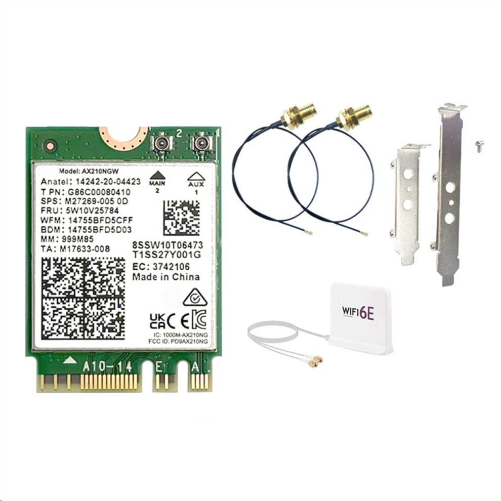 Ax210ngw Card+Wifi6e Magnetic Antenna 2.4G/5G/6Ghz Bluetooth 5.3 4853541228626
