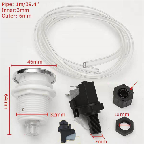 Bath Tub Spa Waste Garbage Disposal Self-Lock Air Switch Push Button 1