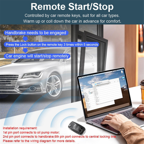 Car Alarm One Button Start/Stop System Kit Remote Engine Door Lock 1