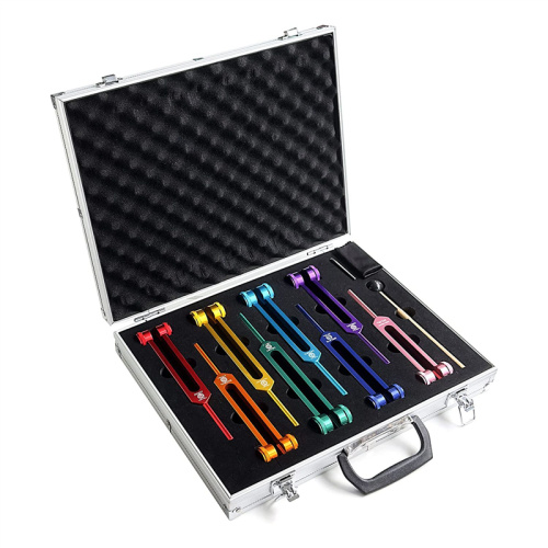 Chakra Tuning Fork Set for Healing, Sound Therapy, with Gavel, Etc