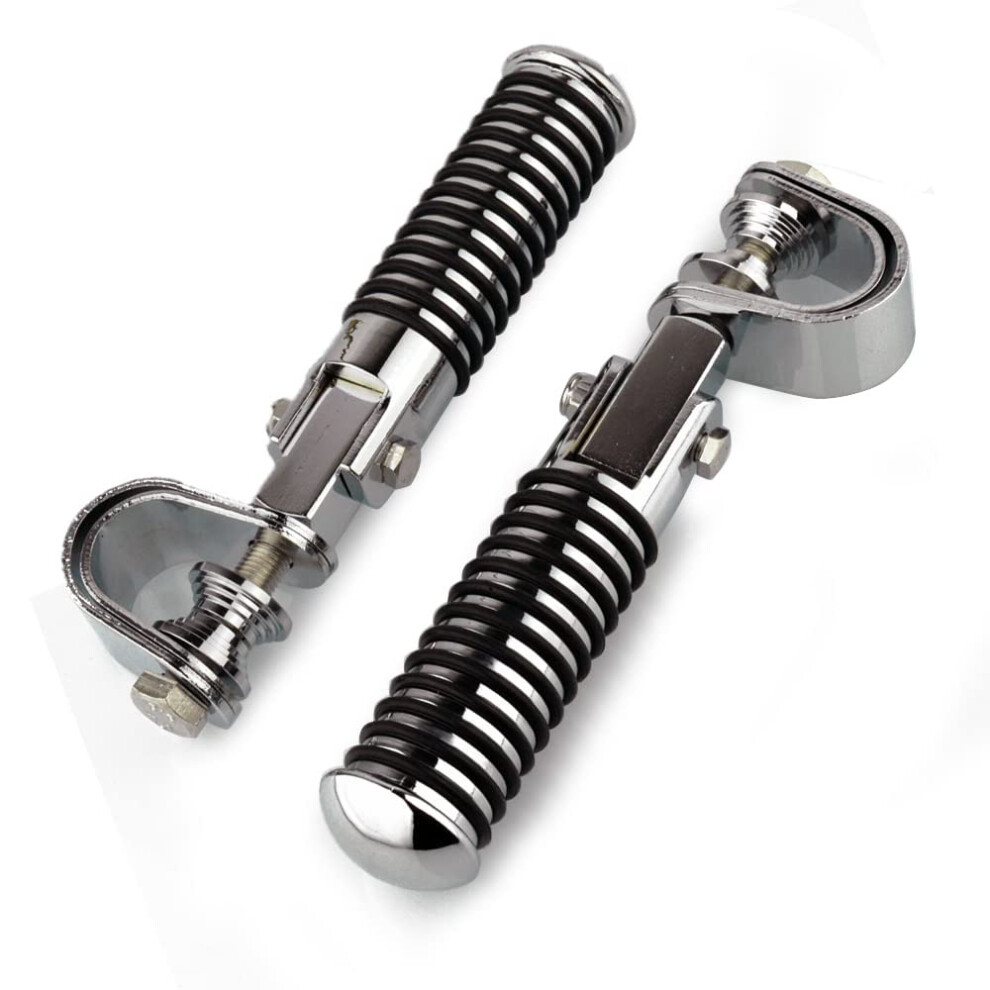 1' (25.4Mm) 1.25' (32Mm) Motorcycle Highway Engine Crash Bar Guard Foot Pegs Clamp (Silver) Silver 477169089731