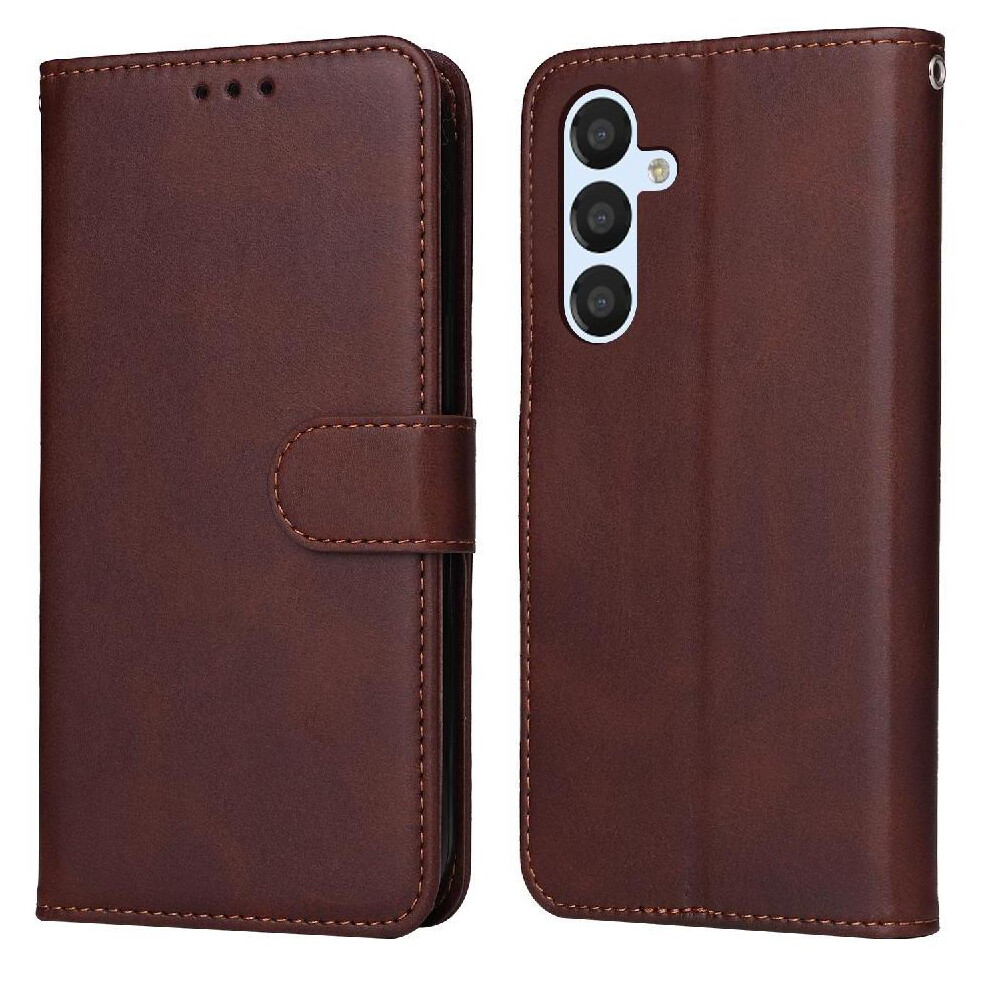 (Brown) Flip Case For Samsung Galaxy A34 5G Flip Cover Card Slots Magnetic Closure Precise Cutouts Brown 764563083329