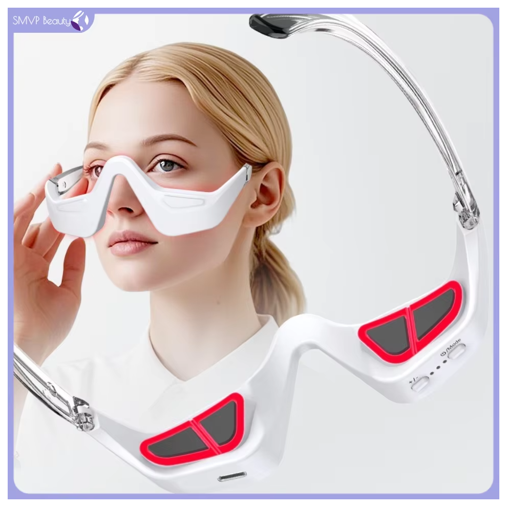 Red/Light/Dark Under Eye Therapy Glasses Led Eye Massager For Circles Puffiness Wrinkles & Eye Strain Relief