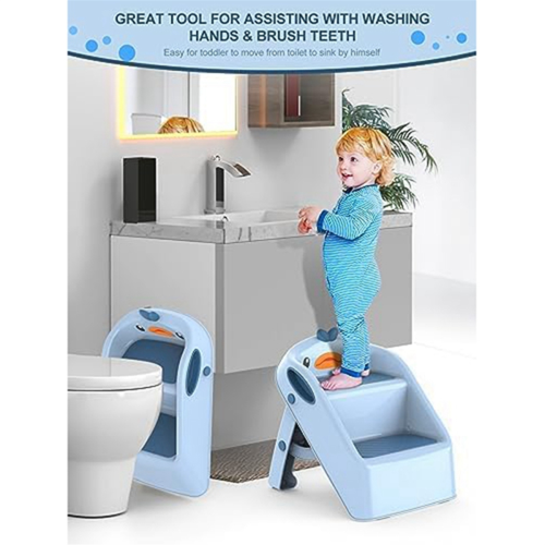 Foldable Toddler Kid Step Stool Kitchen Bathroom Sink, Plastic Ladder 2
