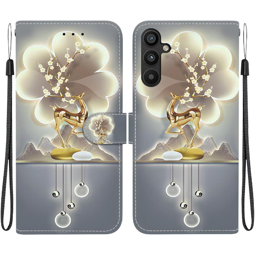 (Ohter) Flip Case For Samsung Galaxy A34 5G Wallet Pattern Cover Card Slots Card Slot Kickstand Pu Leather 764563083916