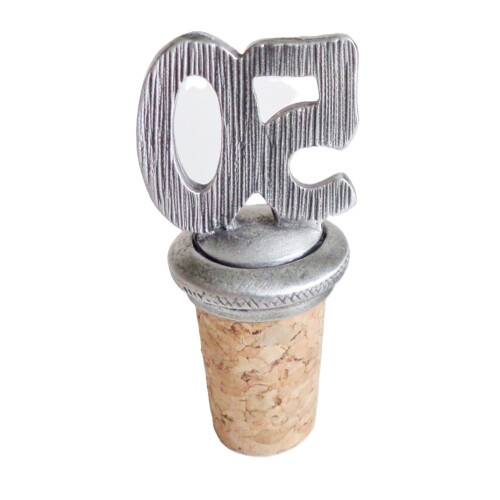 (Add a Gift Pouch) 50th Birthday Pewter Bottle Stopper 2