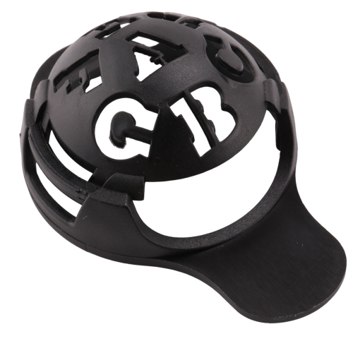 Golfballmarker, Farblinienmarker, Dreifach-Kunststoff, Schwarz