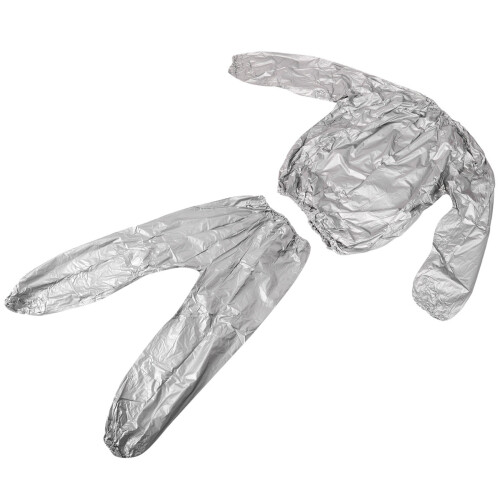 Tuta da sauna per dimagrimento e fitness resistente, argento XXL 1