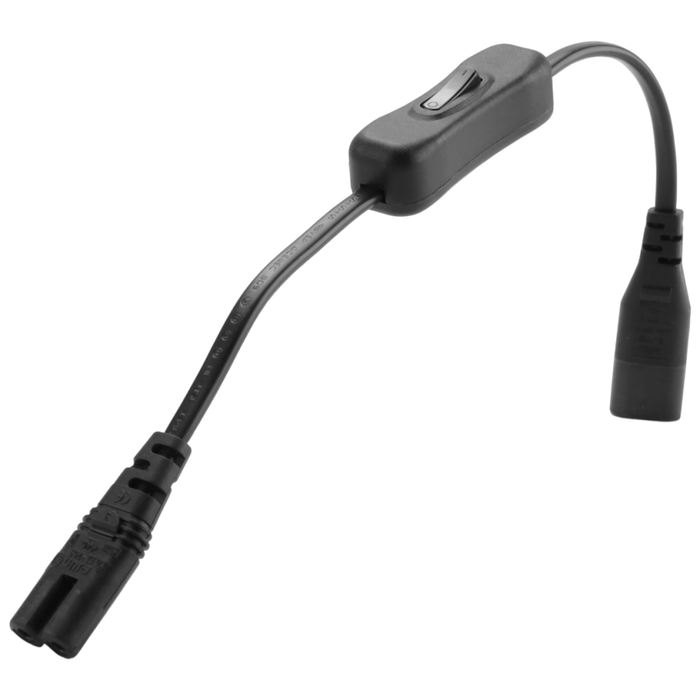 Iec320 C7 To C8 Power Adapter Extension Cord With Switch Control 4852229275853