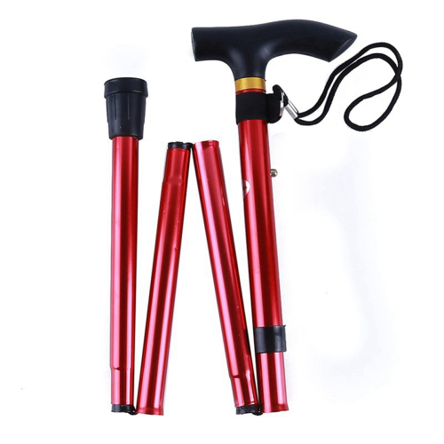 Hiking Camping Mountaineering Poles Walking Stick Folding Cane, C 2