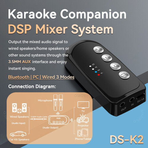 Microfono wireless Karaoke Companion, mixer dinamico Bluetooth 5.3 1