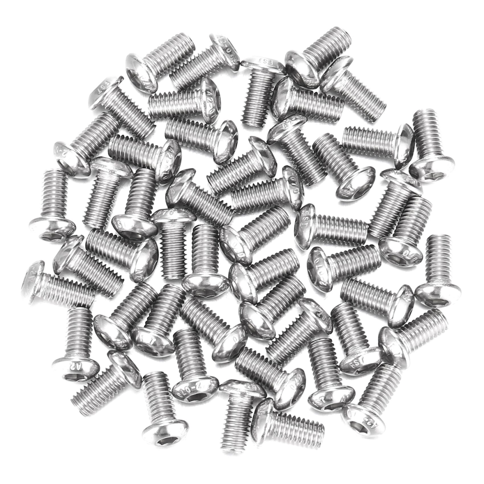 M6x12mm Stainless Steel Hex Socket Button Head Screws 50 Pcs 4852229289119