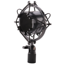 Supporto per microfono con supporto antiurto e clip, supporto per radio, nero