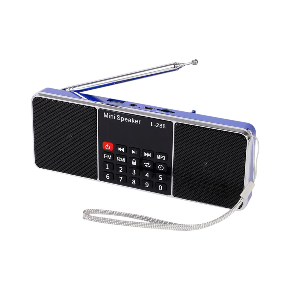 Mini Portable Rechargeable Fm Radio Speaker Lcd Screen Ï¼Blueï¼ Blue 4852229296780
