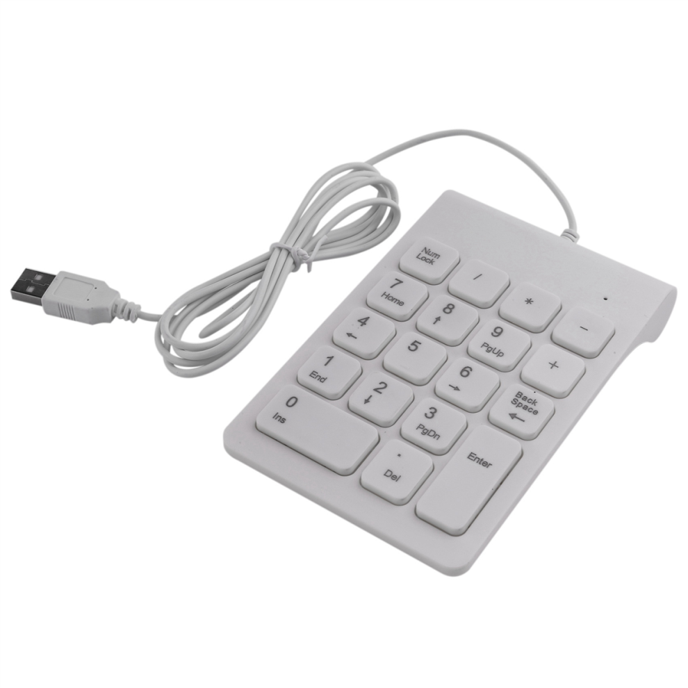 Mini USB Wired Numeric Keypad Numpad 18 Keys Digital Keyboard (White)-image-OPC-PHZ96DD-NEW