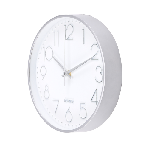 Modern Silent Wall Clock for Home Office Kitchen (25cm, Silver) 1