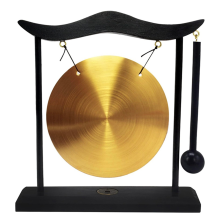 Mini Desktop Gong Instrument Becken Gong mit Schlägel für Home Deco-A