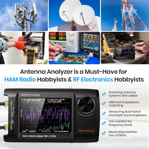 Portable Vector Network Antenna Analyzer IPS LCD Display with Card 2