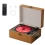 Rechargeable Leather CD Player with Speakers, Bluetooth Transmitter 1